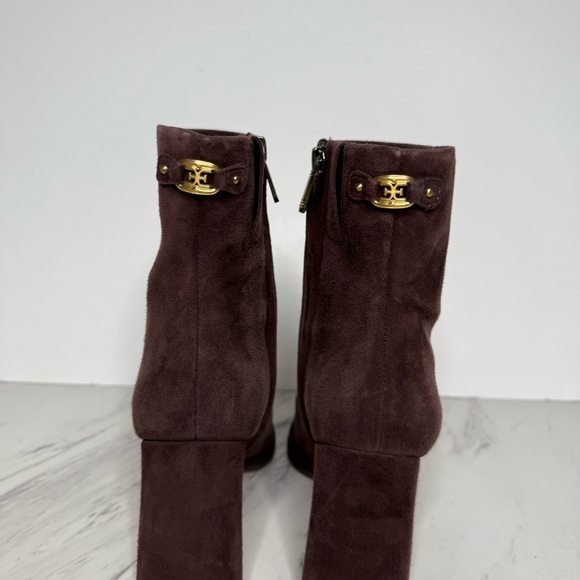 Sam Edelman Irie Brown Suede Square Toe Heeled Bootie 6 1/2 M - Picture 5 of 15